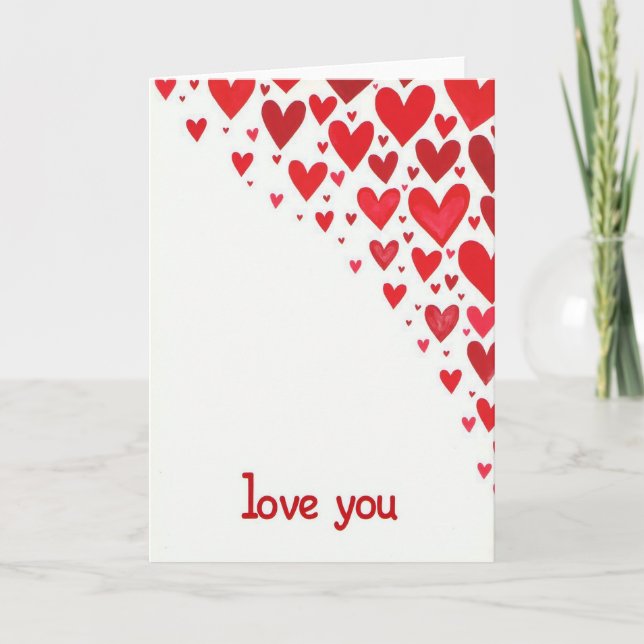 Valentines Love You Hearts Card (Front)