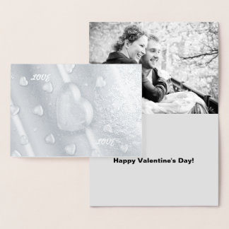 Valentine's Love Yummy Hearts, Add Photo and Quote Foil Card