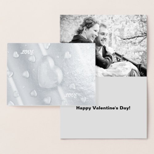 Valentines Love Yummy Hearts Add Photo and Quote Foil Card