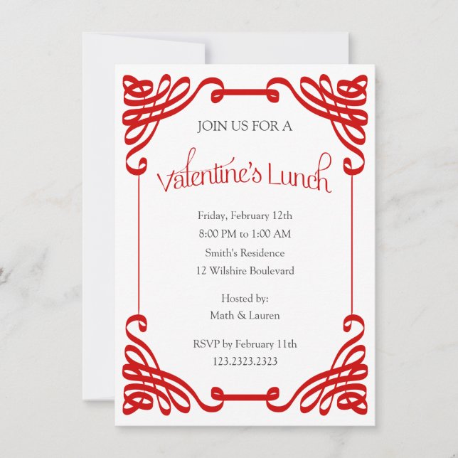 Valentine's Lunch Party Invitation (Front)