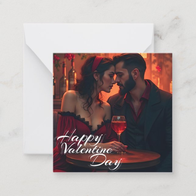 Valentine's Magic with Romantic Togetherness Note Card (Front)