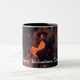 Valentine's Magic with Romantic Togetherness Two-Tone Coffee Mug