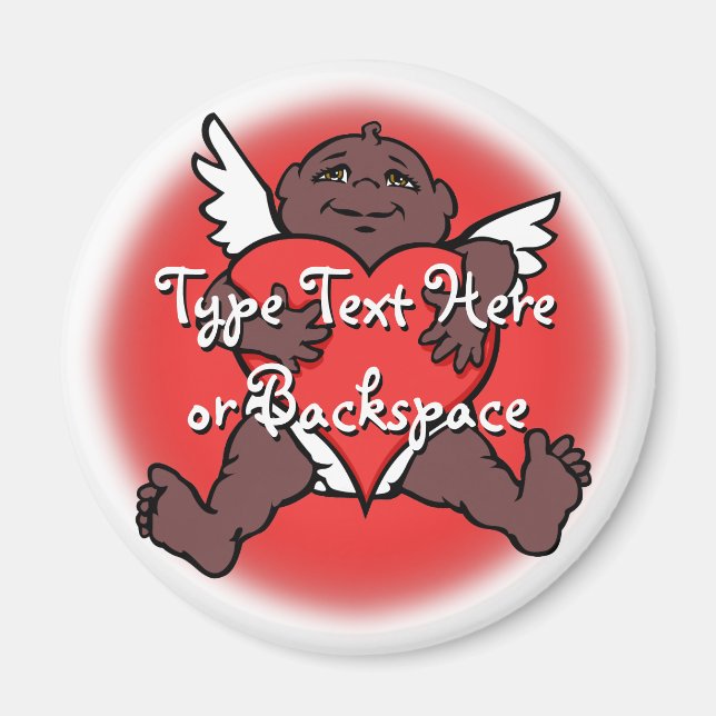 Valentine's Magnet Custom African Cupid Magnets (Front)