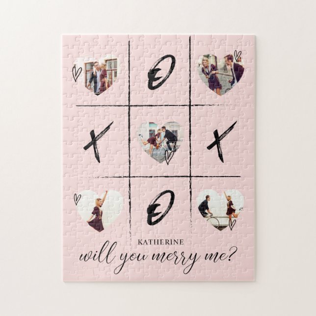 Valentine's Marriage Proposal Will You Merry Me XO Jigsaw Puzzle (Vertical)