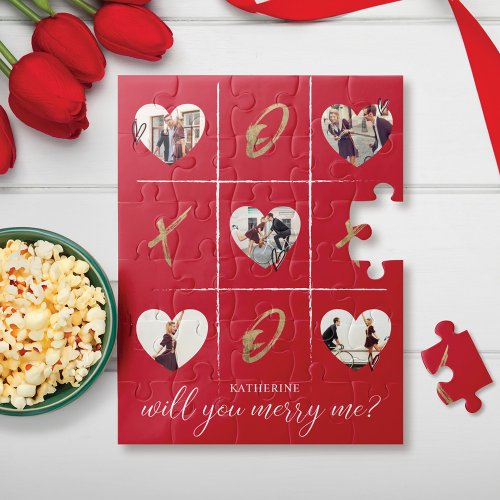 Valentines Marriage Proposal Will You Merry Me XO Jigsaw Puzzle
