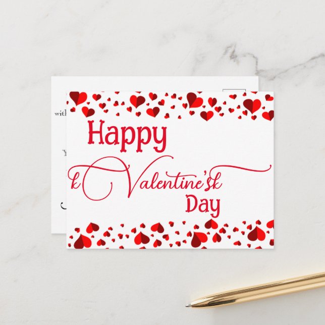 Valentine's massage  postcard (Front/Back In Situ)