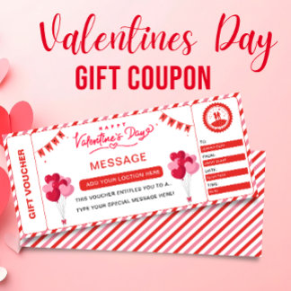 Valentine's Massage Ticket Gift Coupon Voucher,  Invitation