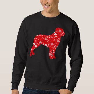Valentines Matching Couple Love Hearts Rottweiler Sweatshirt