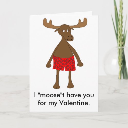 Valentines Moose Holiday Card