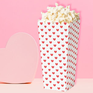 Valentines Movie Night Red Heart Pattern Favor Boxes