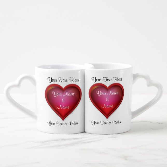 Valentines Mugs for Her and Him PERSONALIZED (Front Nesting)