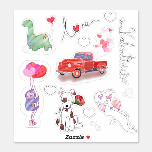 Valentines Multi Character  Sticker