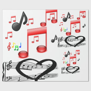 Valentine's musician's wrapping paper for person