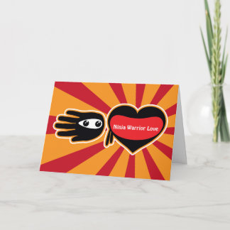 Valentine's Ninja Warrior Love Holiday Card
