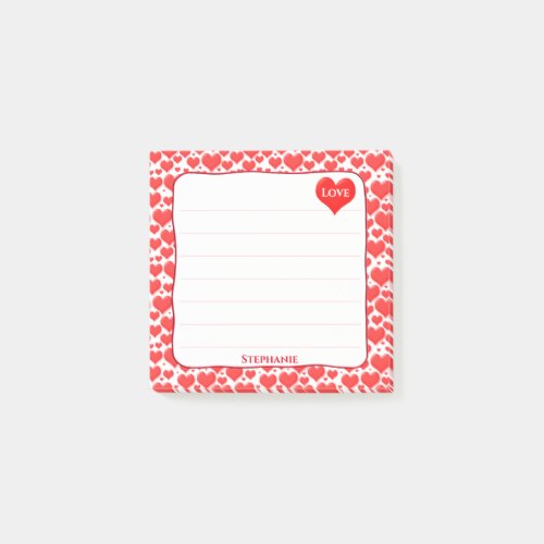 Valentines Notes  Red Floating Hearts Pattern