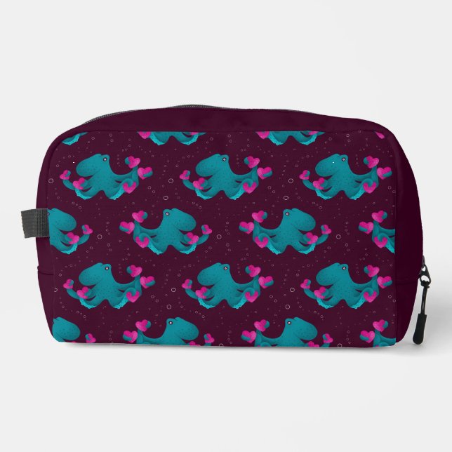 Valentine's Octopus and Hearts Dopp Kit (Front)