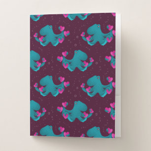 Valentine's Octopus and Hearts Pocket Folder