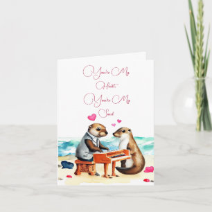Valentines Otters  Greeting Card