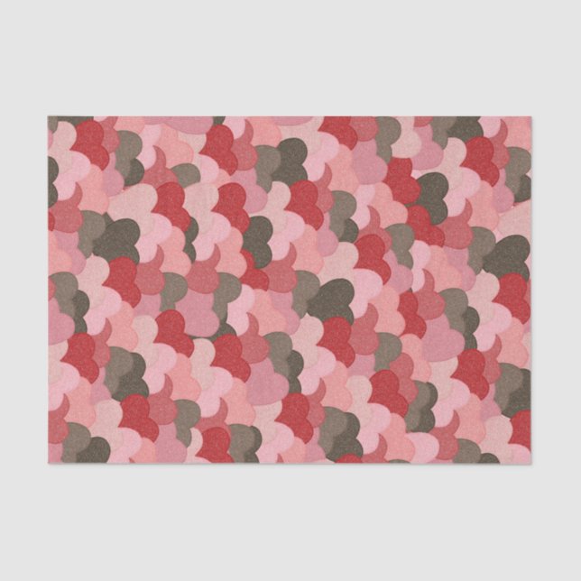 Valentines Paper Hearts Camouflage Style (Front)