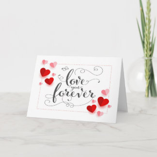 Valentine's Paper Hearts  Note Card