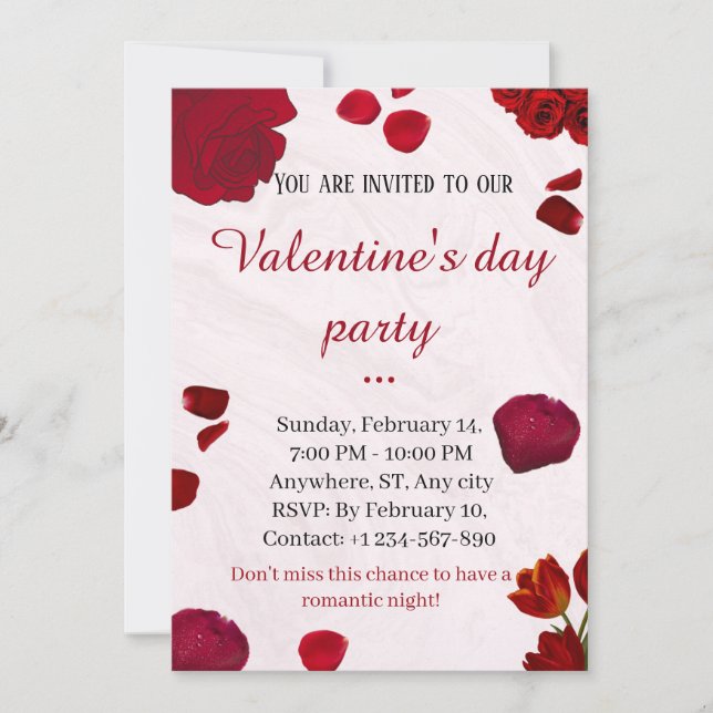 Valentine's party day Invitation (Front)