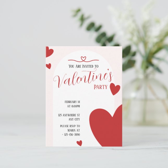 Valentine's Party Invitation Editable Design (Standing Front)