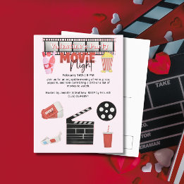 Valentine's Party Movie Night Holiday Postcard