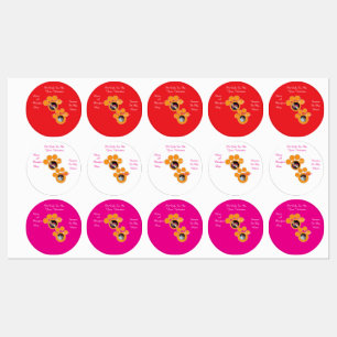 Valentine's Pawprint Cat Photo Labels