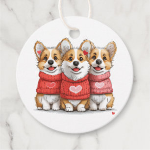 Valentines Pembroke Welsh Corgi Dogs Favor Tags
