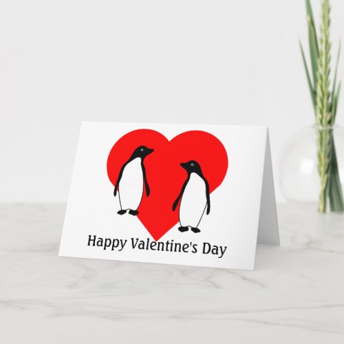 Valentines Penguin Love Couple Greeting Card