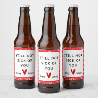 Valentines Personalized Beer Label, Funny Quote Beer Bottle Label