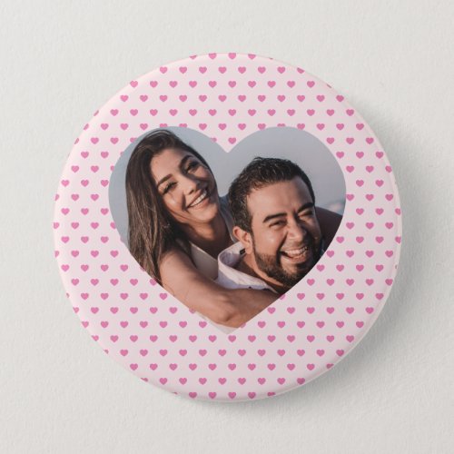 Valentines Personalized pink Heart Shape  Button