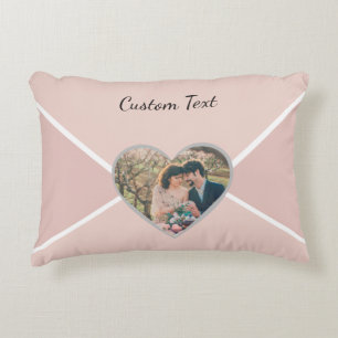 Valentines Photo/Text Blush Pink Love Sweet Heart Accent Pillow