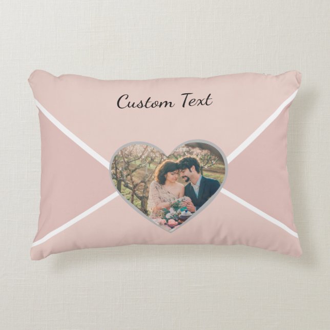 Valentines Photo/Text Blush Pink Love Sweet Heart Accent Pillow (Front)