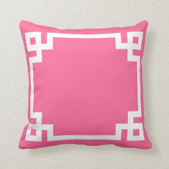 Valentines Pink Greek Key Pillow by Jmariegarza at Zazzle
