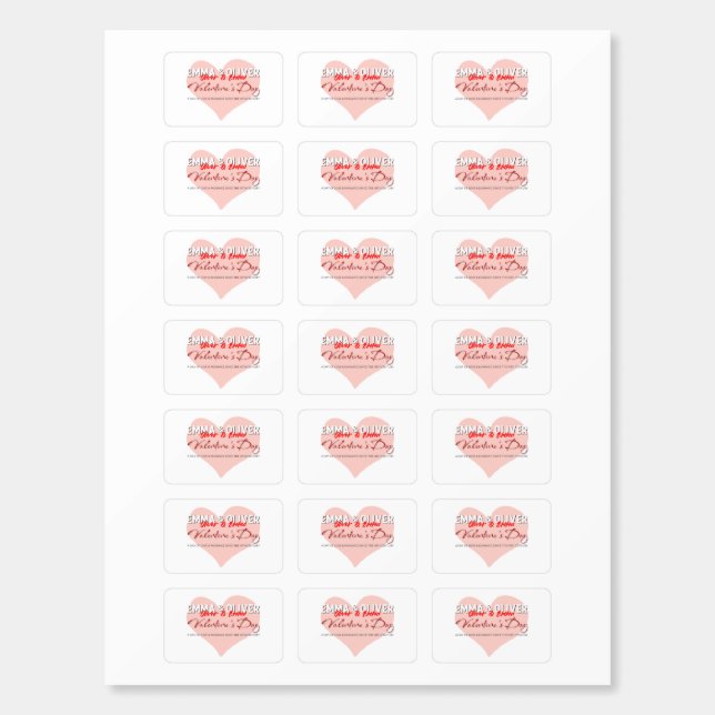 Valentine's Pink Heart Custom Matchboxes (Sticker Sheet)