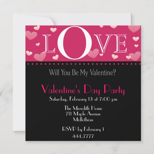Valentine's Pink Invitation (Front)