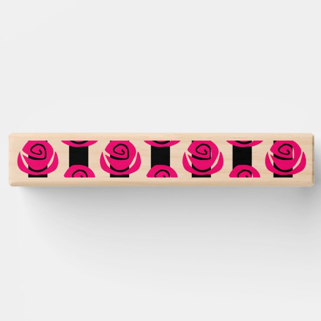 valentines pink roses floral striped  topple tower (Front)