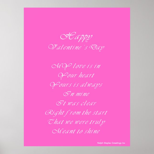 Valentine's poem for my partner poster (Front)