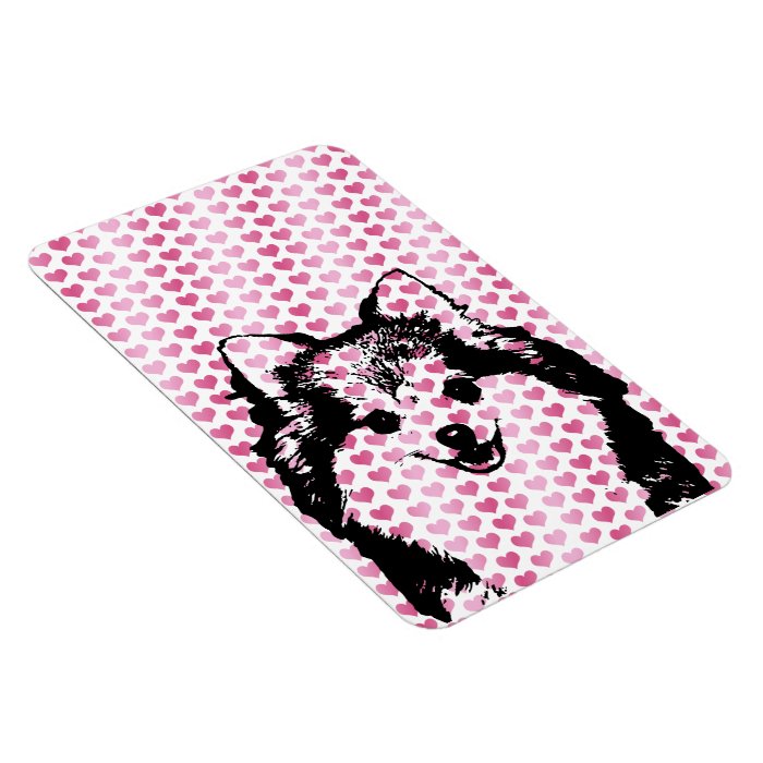 Valentines   Pomeranian Silhouette Rectangle Magnet