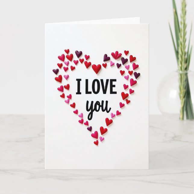 Valentines Puffy Heart I Love You Card (Front)