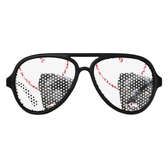 Valentine's pug dog aviator sunglasses (Front)