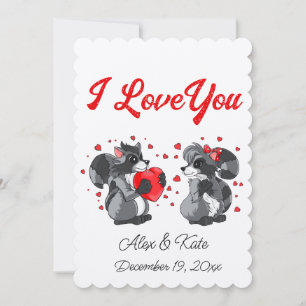  Valentines Raccoon Greeting Card