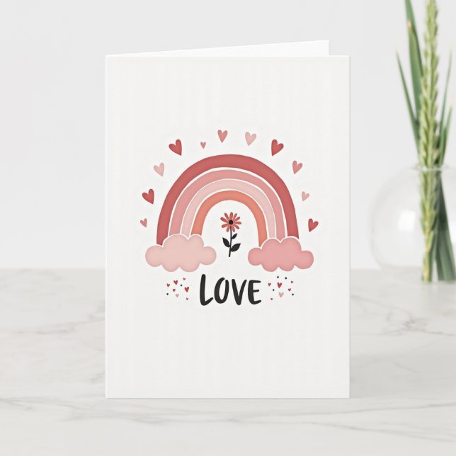 Valentines Rainbow Love Card (Front)