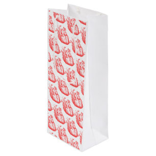 Valentine's Red Anatomical Hearts Wine Gift Bag