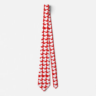 VALENTINES RED AND WHITE HEARTS VALENTINE  NECK TIE