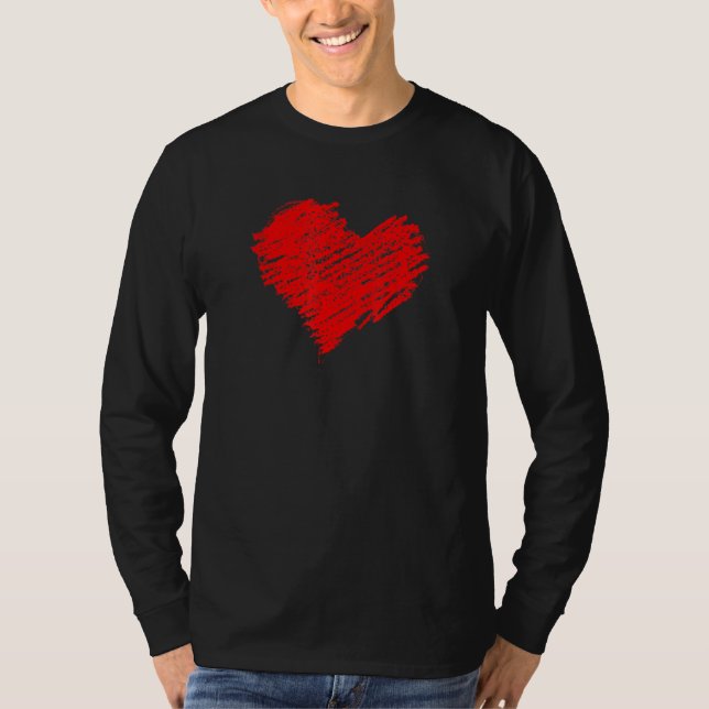 VALENTINE'S RED CHALK HEART T-Shirt (Front)