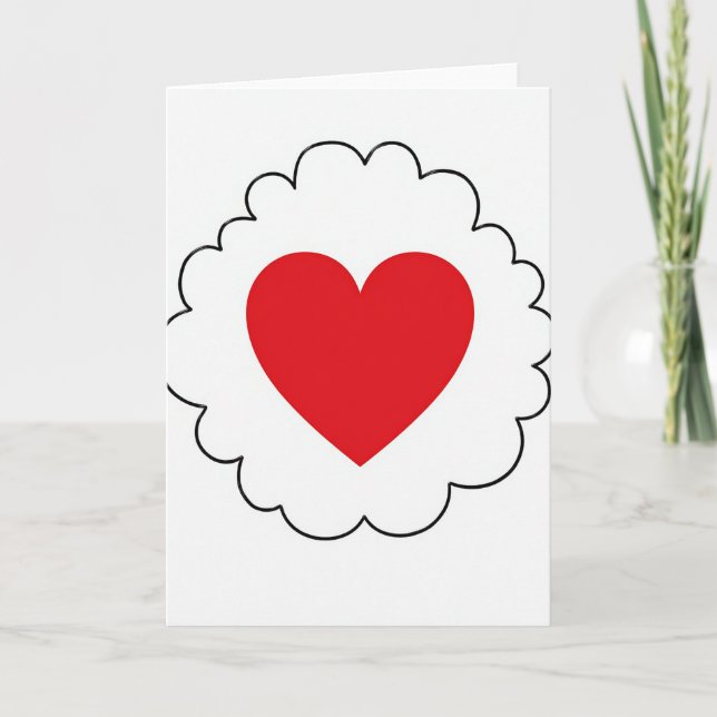 Valentines Red Heart Card (Front)