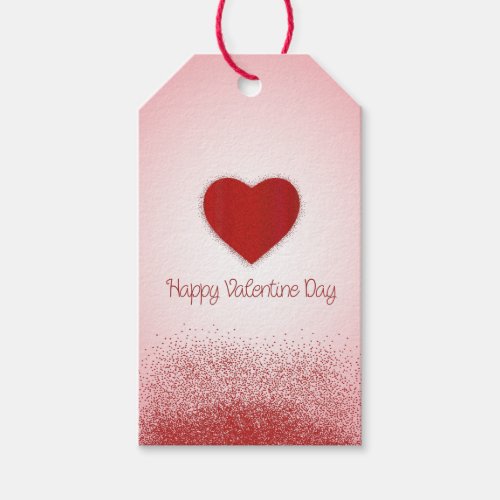 Valentines Red Heart Glitter Gift Tags