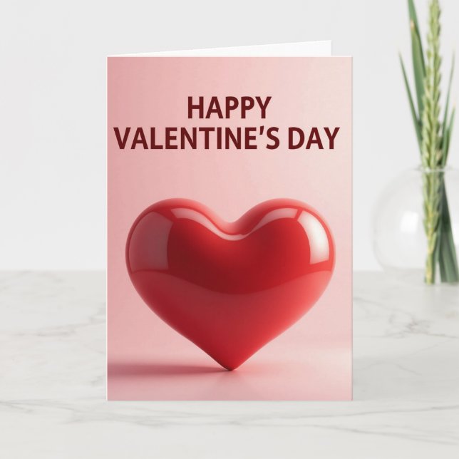 Valentines Red Heart Love Card (Front)
